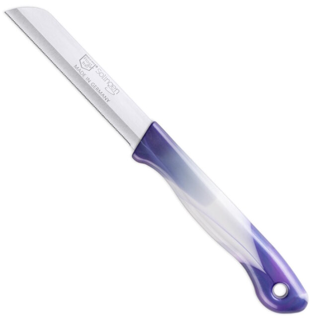 DKS Solingen Tomatenmes – Gekarteld RVS Lemmet – 19,5cm – Paars/Wit