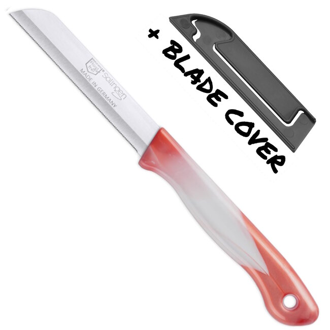 DKS Solingen Tomatenmes – Gekarteld RVS Lemmet – 19,5cm – Rood/Wit