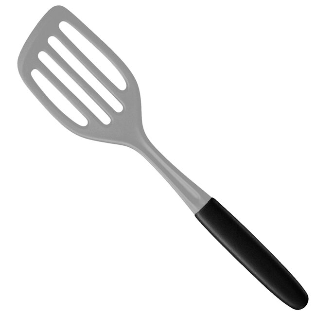 Triangle Hittebestendige Nylon Lasagne Opscheplepel – Zwart/Grijs – Ideaal voor Anti-aanbak Pannen