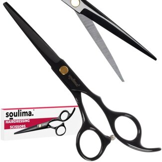 Soulima Professionele kappersschaar – ergonomisch ontwerp – laser geslepen – zwart – 17 cm