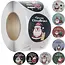 Ruhhy Kerststickers op rol – 500 stuks – 8 vrolijke patronen – zelfklevend gemak – feestelijke versiering