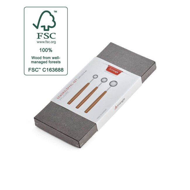Triangle Sense Maatlepelset – RVS met Pruimenhout – 1,25 tot 5 ml