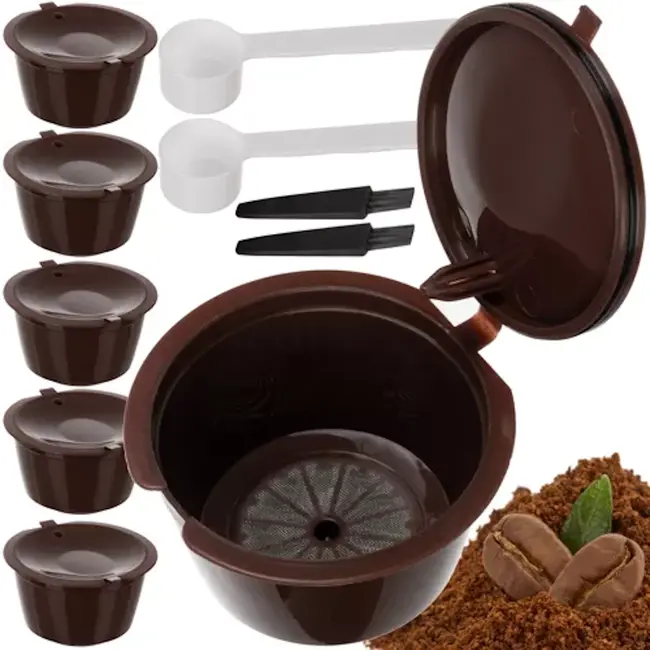 Ruhhy Herbruikbare koffiecapsules – set van 6 – milieuvriendelijk – compatibel met Dolce Gusto – veelzijdig gebruik