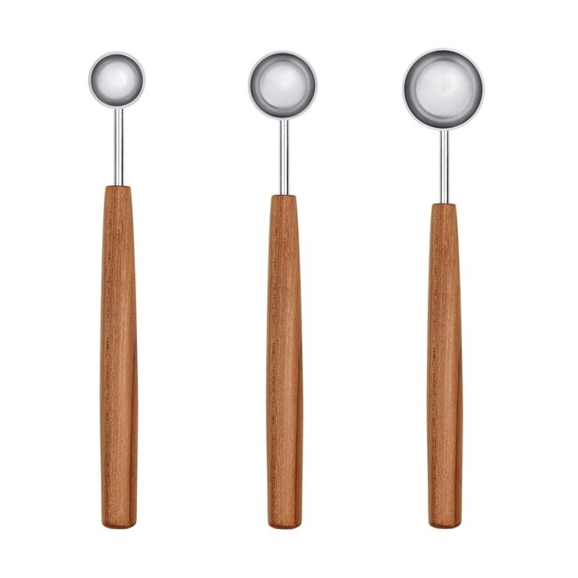 Triangle Sense Maatlepelset – RVS met Pruimenhout – 1,25 tot 5 ml
