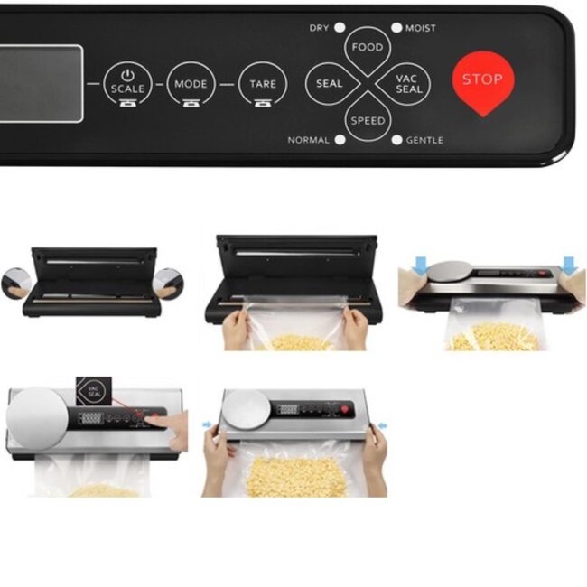 Ruhhy Vacuümmachine – Compact & Krachtig – Inclusief Accessoires – Reisvriendelijk – 36,5 cm