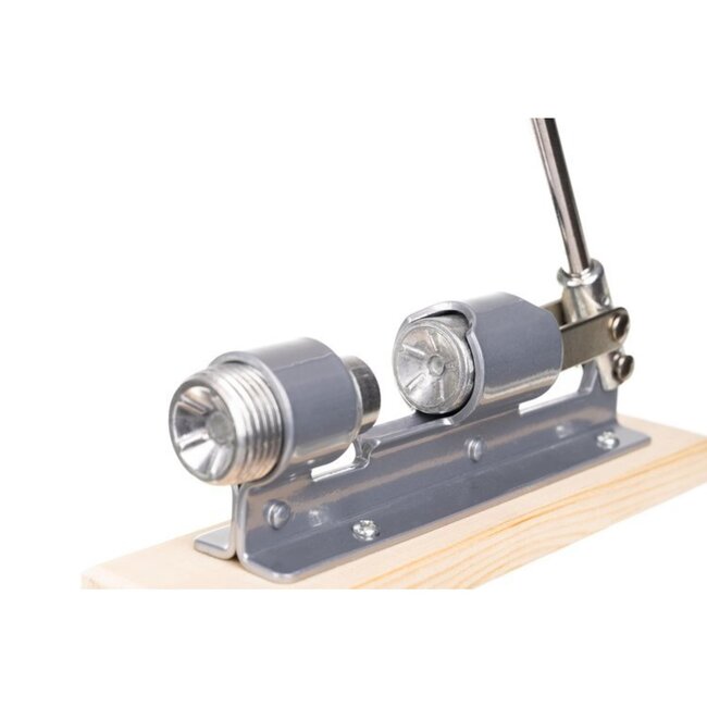 Ruhhy Verstelbare notenkraker met stevige houten standaard – roestvrijstaal – 20 cm