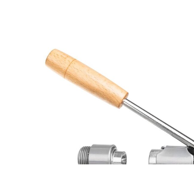 Ruhhy Verstelbare notenkraker met stevige houten standaard – roestvrijstaal – 20 cm