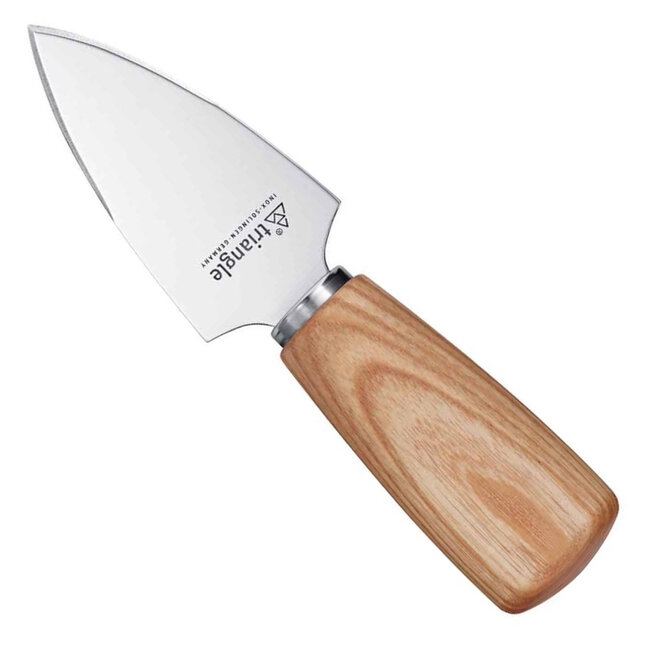 Triangle Parmezaan Kaasmes met Punt Lemmet – Essenhouten Heft – Handgemaakt