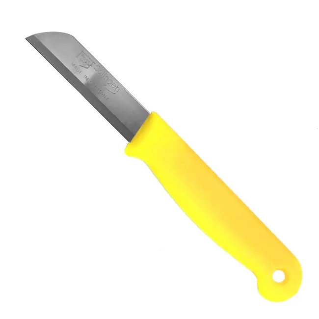 Solingen Schilmesje – RVS – Glad – 16 cm met Blade Cover – Citroen Geel