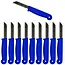 Solingen Schilmesje - RVS Glad - 16 cm met "Blade Cover" - Blauw - 10 Stuks