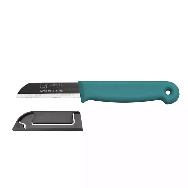 Solingen Schilmesje – RVS Glad – 16 cm met Blade Cover – Donker Groen – 10 Stuks