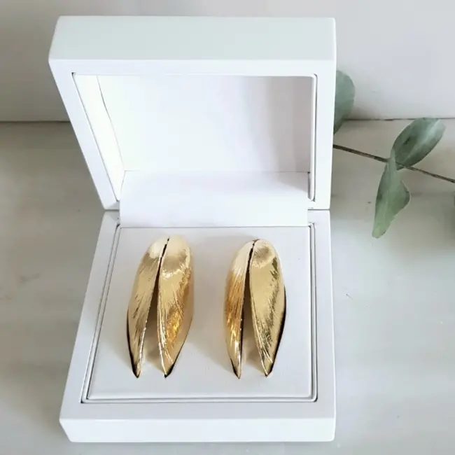 Anovi Zeeuws Mosselbestek in Verguld Goud – Luxe Tafelaccessoire – 2-Delig met Geschenkverpakking