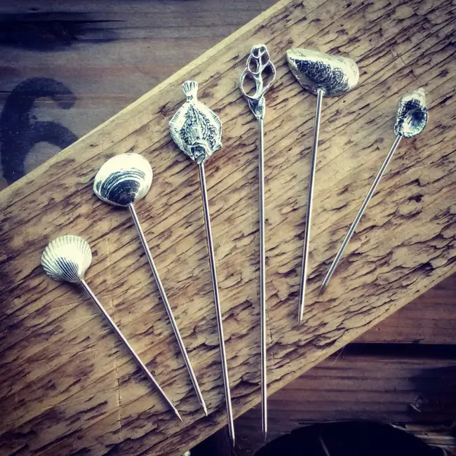 Anovi Zilvertinnen Schaal- en Schelpdierprikkers – Luxe Tapaservaring – 6-Delige Set