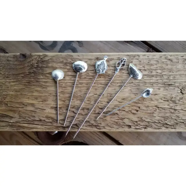 Anovi Zilvertinnen Schaal- en Schelpdierprikkers – Luxe Tapaservaring – 6-Delige Set