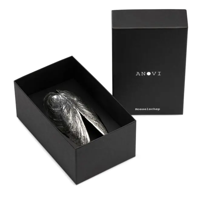 Anovi Mosselschep Geïnspireerd door Zoetwatermossel – 13 cm – Zilvertin met Veermechanisme