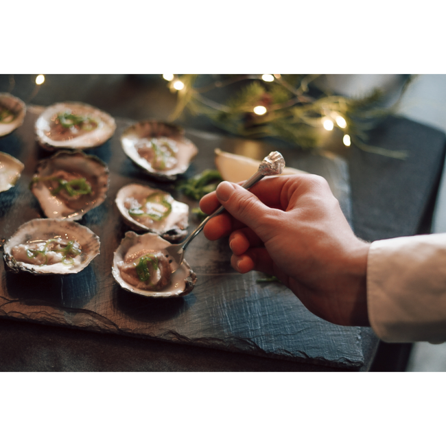 Anovi Luxe Oestervorkjes Set – Perfect voor Zeevruchten – 4 Stuks – Elegante Geschenkverpakking