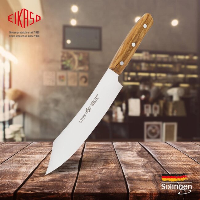 Eikaso Solingen Professioneel Koksmes 21 cm – G-Line – Olijfhouten Handvat – Molybdeenstaal