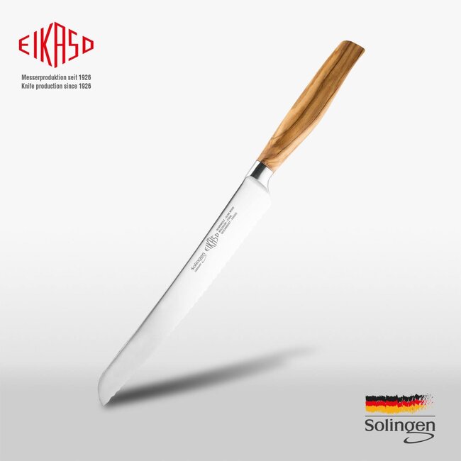 Eikaso Solingen Traditioneel Gesmeed Broodmes 22 cm – Olijfhouten Handvat