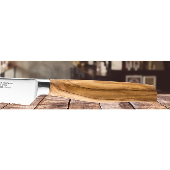 Eikaso Solingen Traditioneel Gesmeed Broodmes 22 cm – Olijfhouten Handvat