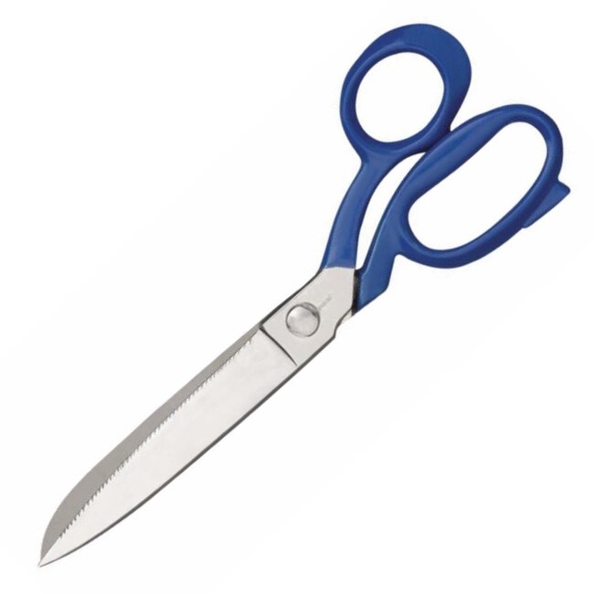 Déglon Vis schaar 24 cm – Gezaagd blad – Nikkel-geplateerd – Professionele kwaliteit – Blauw handvat