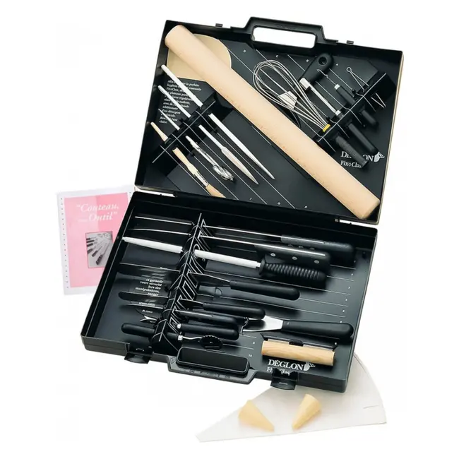 Déglon Zwarte koffer met 2 verwijderbare bladen – Steriliseerbaar en veelzijdig – 44,5 cm – Polypropyleen