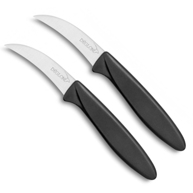 Déglon Gebogen schilmessen set – precisie en duurzaamheid – vaatwasmachinebestendig – 7 cm – 2 stuks