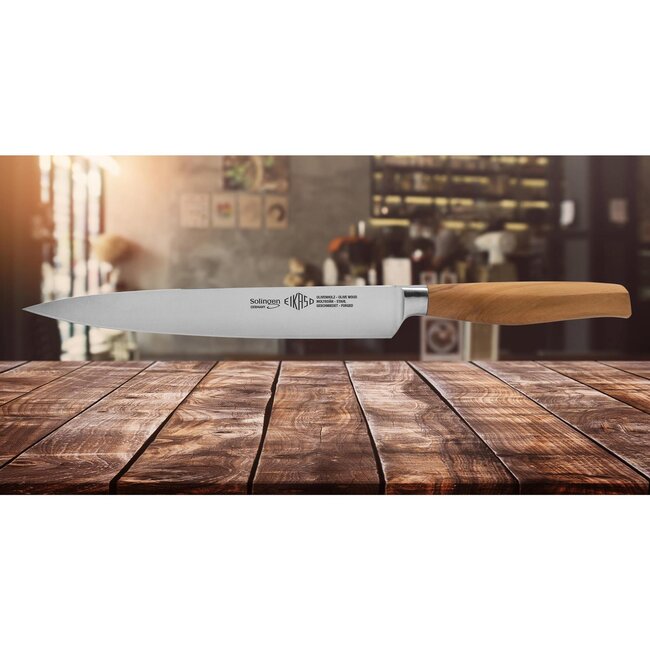 Eikaso Solingen Gesmeed Vleesmes 21cm – Handgesmeed RVS – Olijfhouten Handvat