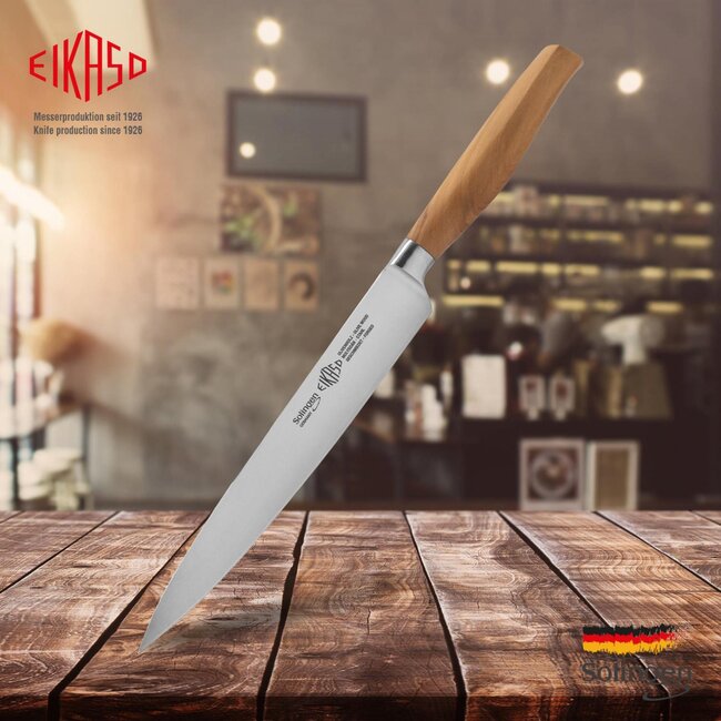 Eikaso Solingen Gesmeed Vleesmes 21cm – Handgesmeed RVS – Olijfhouten Handvat