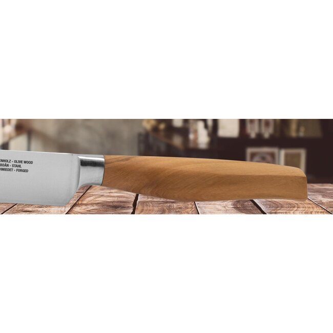 Eikaso Solingen Gesmeed Vleesmes 21cm – Handgesmeed RVS – Olijfhouten Handvat