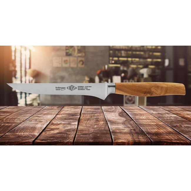 Eikaso Solingen Gesmeed Uitbeenmes 16cm – Olijfhouten Handvat – Precisie en Elegantie