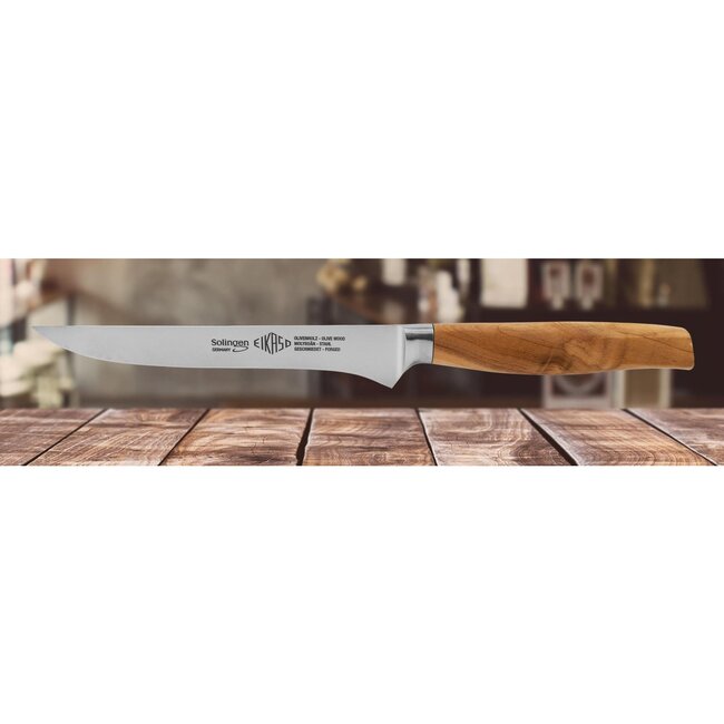 Eikaso Solingen Uitbeenmes Forged-Line – 13cm Precisie Lemmet – Olijfhouten Grip