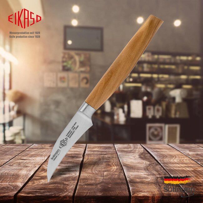 Eikaso Solingen Schilmes 7 cm – Precisie en Comfort met Olijfhouten Handvat