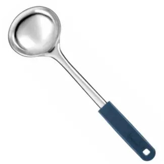 Déglon Soeplepel – Duurzaam Roestvrij Staal – Blauwe Handgreep – Ø 9 cm