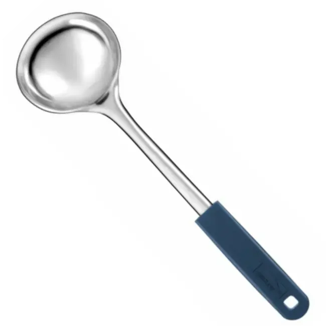 Déglon Soeplepel – Duurzaam Roestvrij Staal – Blauwe Handgreep – Ø 9 cm