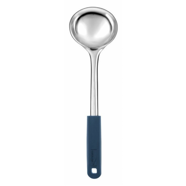 Déglon Soeplepel – Duurzaam Roestvrij Staal – Blauwe Handgreep – Ø 9 cm