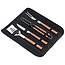 Déglon 4-delige barbecue set – luxe bubinga hout – met draagtas – zwart