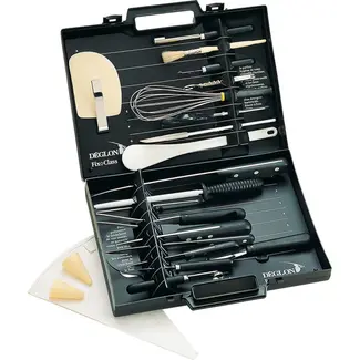 Déglon Compacte keukenset – 22-delig – ideaal voor catering en leerling-koks – zwart – 38x27x8 cm