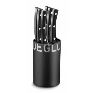 Déglon Steakmessenset – Gekarteld Lemmet – Zwart Blok – 6-delig – Stijlvol Design Déglon Steakmessenset – Gekarteld Lemmet – Zwart Blok – 6-delig – Stijlvol Design