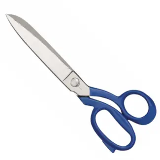 Déglon Vis schaar 24 cm – Gezaagd blad – Nikkel-geplateerd – Professionele kwaliteit – Blauw handvat