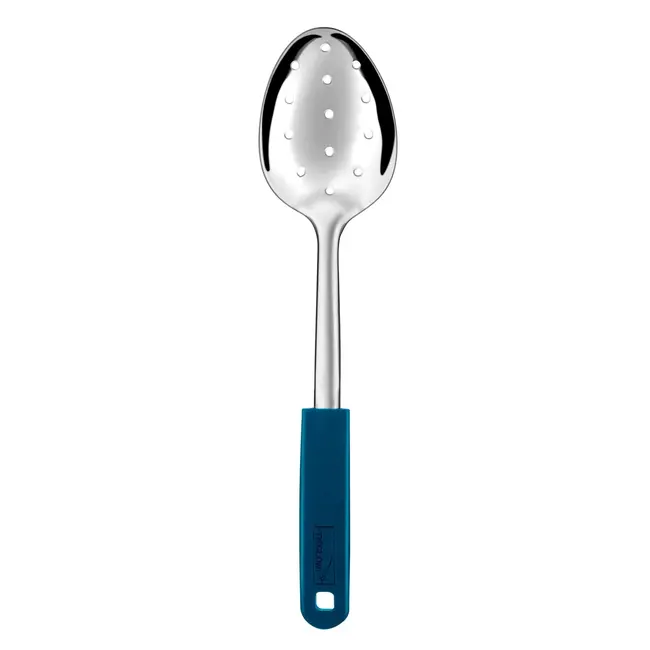Déglon Geperforeerde serveerlepel – Roestvrijstaal – Ergonomisch blauw handvat – 30 cm