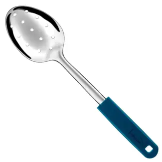 Déglon Geperforeerde serveerlepel – Roestvrijstaal – Ergonomisch blauw handvat – 30 cm