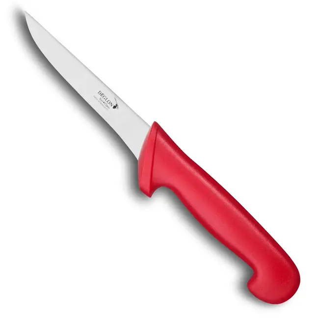 Déglon Uitbeenmes – Smal Lemmet – Ergonomisch Rood Handvat – 13 cm – Vaatwasmachinebestendig