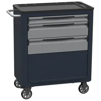 Déglon Stalen trolley met 3 laden – Veilig, georganiseerd en duurzaam – 80x45x95 cm – Zwart/grijs