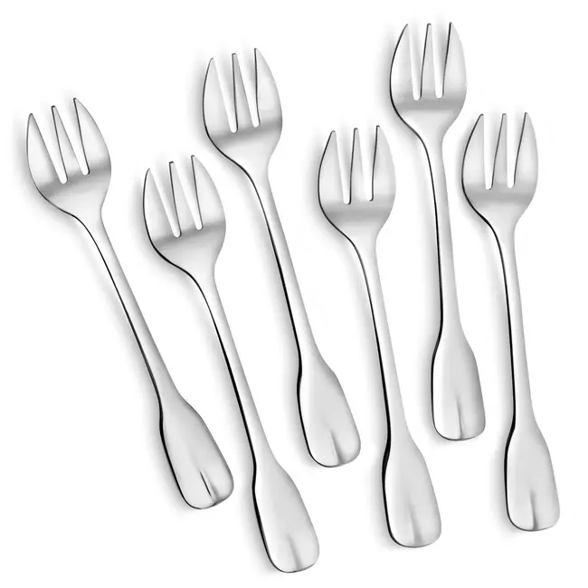 Déglon Set van 6 oestervorken – Drie-tandig ontwerp – Roestvrijstaal – Vaatwasmachinebestendig – Levenslange garantie