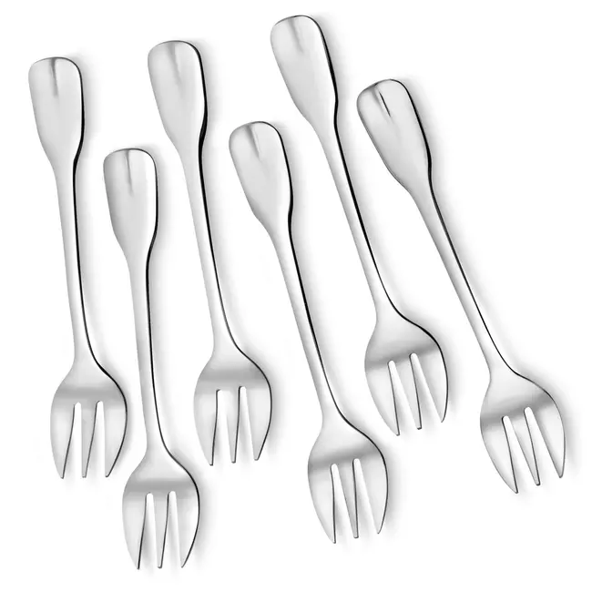 Déglon Set van 6 oestervorken – Drie-tandig ontwerp – Roestvrijstaal – Vaatwasmachinebestendig – Levenslange garantie