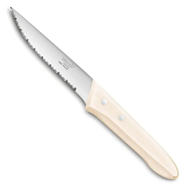 Déglon Steakmes – Micro-gekarteld – Wit Esdoorn Handvat – 14 cm – Roestvrij Staal