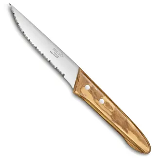 Déglon Steakmes – 14 cm – Olijfhouten Handvat – Micro-gekarteld – Roestvrij Staal