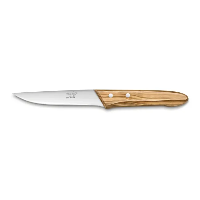 Déglon Steakmes – Glad Lemmet – Olijfhouten Handvat – 14 cm – Roestvrij Staal