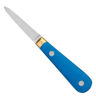 Déglon Oestermes met bolster – duurzaam en vaatwasmachinebestendig – blauw handvat – 7 cm lemmet