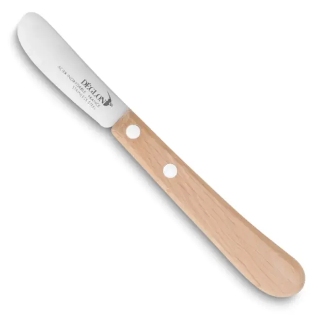 Déglon Boter- en smeermes – 6 cm – Beukenhouten handvat – Roestvrij staal – Lichtgewicht